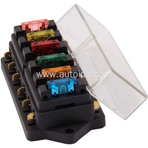 Car Fuse 6Way Blade Fuse Box Block Holder